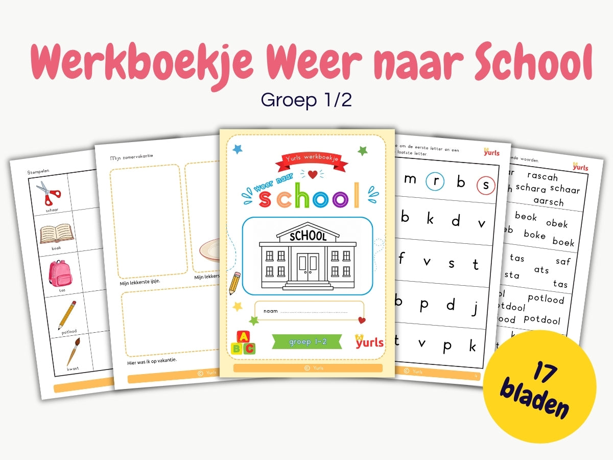 Werkboekje Weer naar School – werkbladen voor groep 1/2