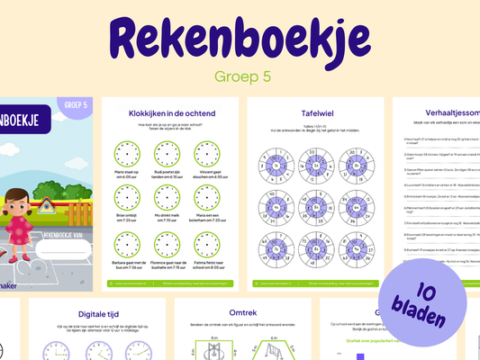 Rekenboekje – werkbladen voor groep 5