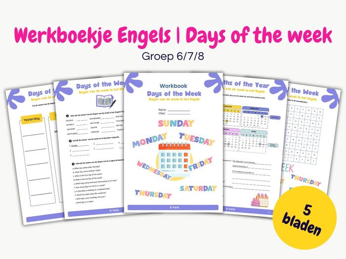 Werkboekje Engels – Days of the week