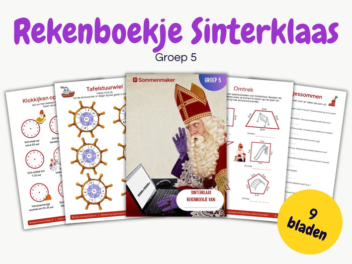Rekenboekje Sinterklaas – werkbladen groep 5