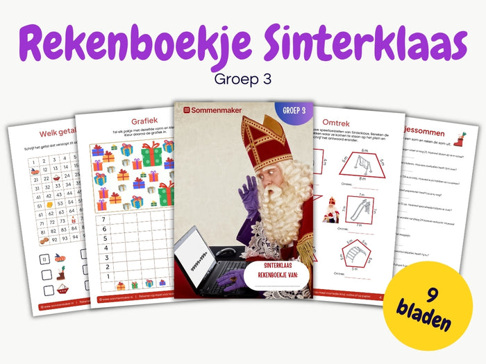Rekenboekje Sinterklaas – werkbladen groep 3