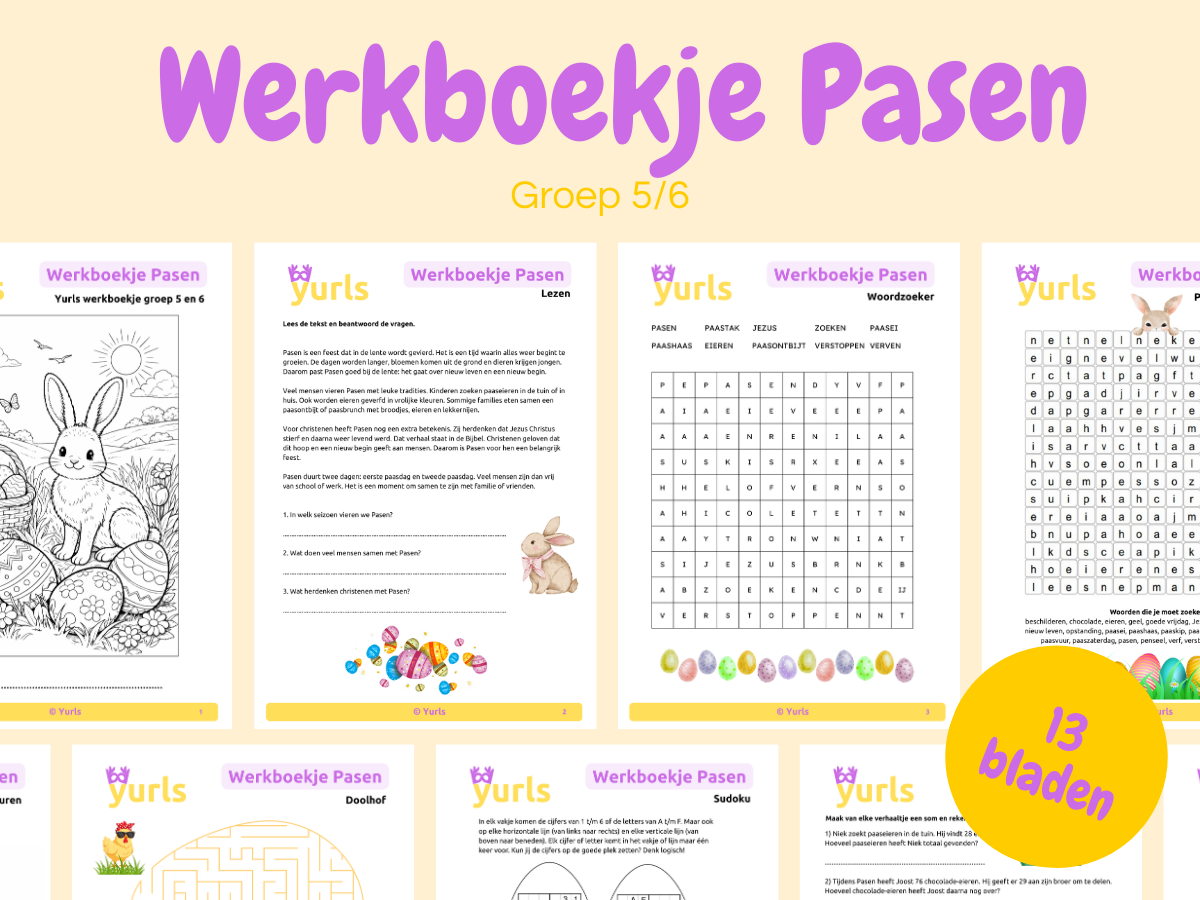 Werkboekje Pasen – werkbladen voor groep 5/6