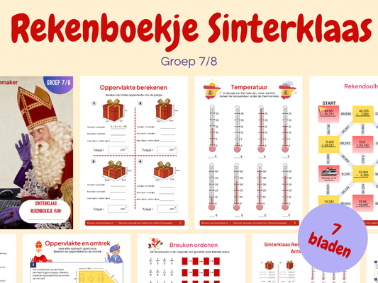 Rekenboekje Sinterklaas – werkbladen voor groep 7/8