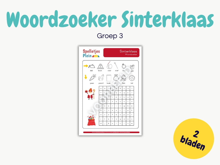 Sinterklaas – woordzoeker