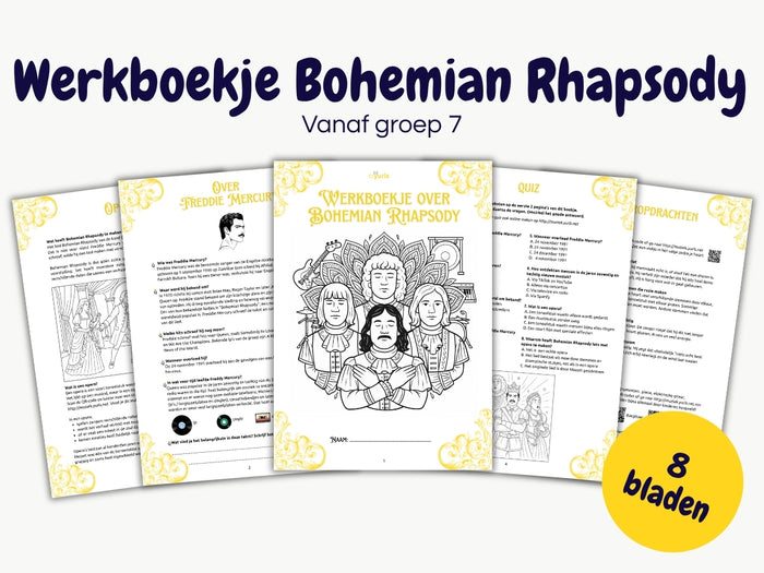 Werkboekje Bohemian Rhapsody – werkbladen over Bohemian Rhapsody en Queen