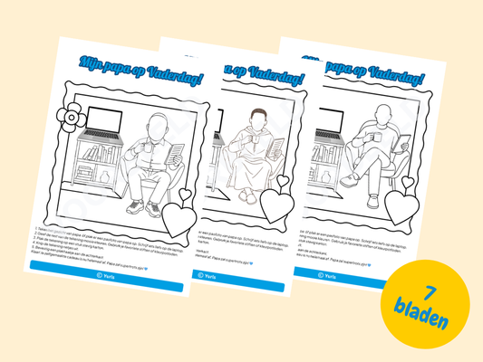 Mijn papa op Vaderdag – kleurplaten voor groep 3 t/m 8