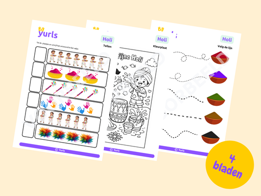 Werkbladen Holi – werkbladen voor groep 1/2