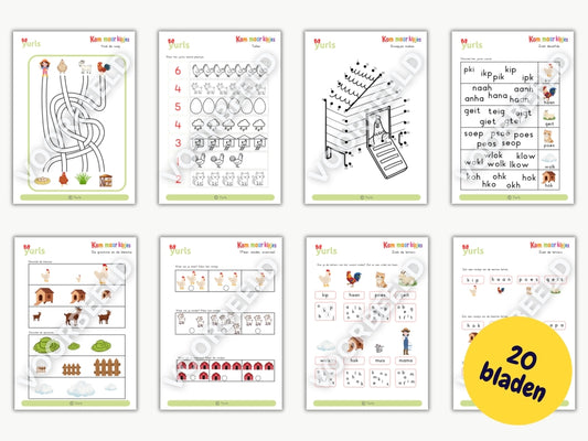 Werkboekje Kom maar, kipjes! – werkbladen voor groep 1/2