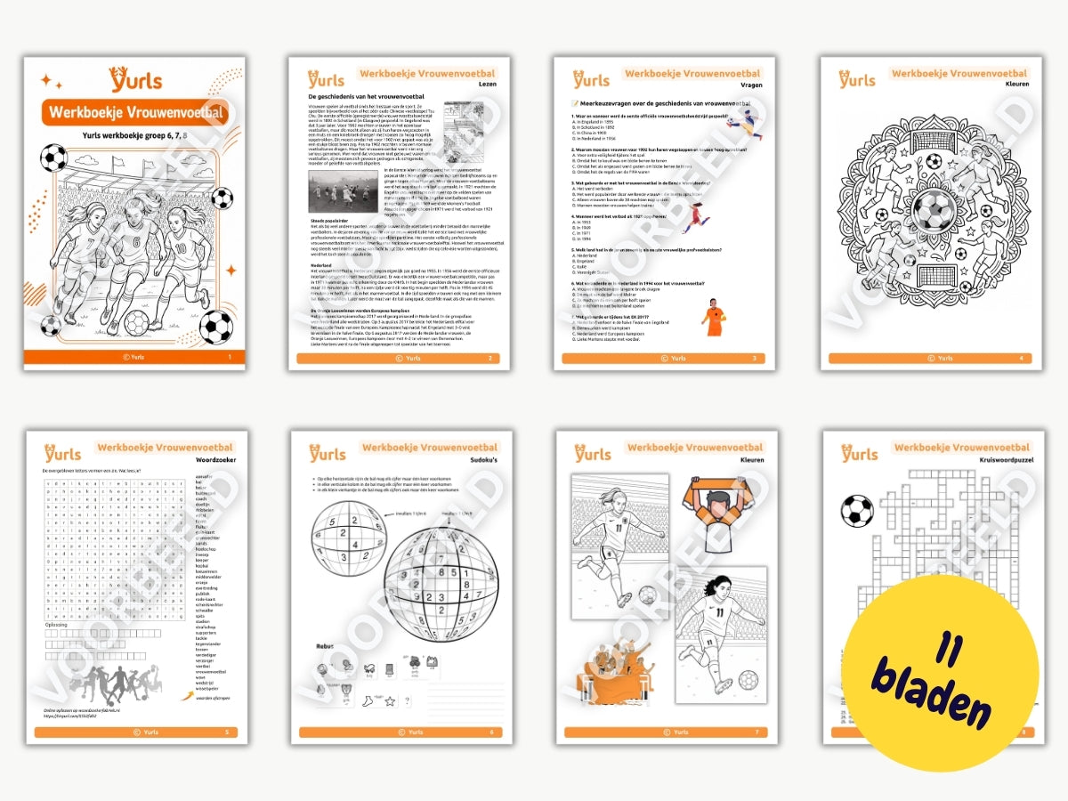 Werkboekje Vrouwenvoetbal – werkbladen voor groep 6/7/8