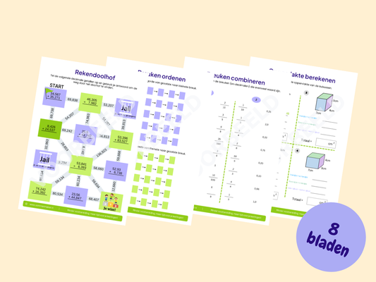 Rekenboekje – werkbladen voor groep 7/8