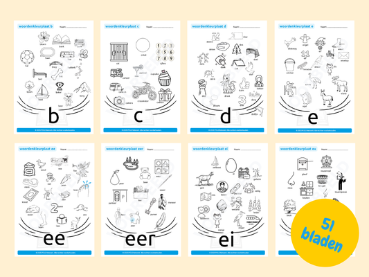 Woordenkleurplaten totaal – woordenkleurplaten voor groep 3