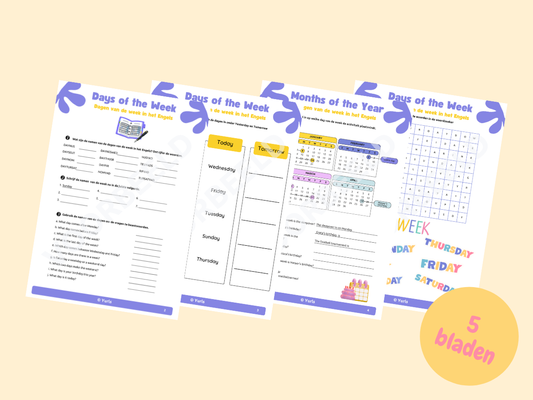 Werkboekje Engels – Days of the week