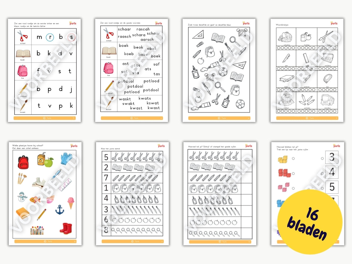 Werkboekje School – werkbladen voor groep 1/2