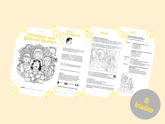 Werkboekje Bohemian Rhapsody – werkbladen over Bohemian Rhapsody en Queen