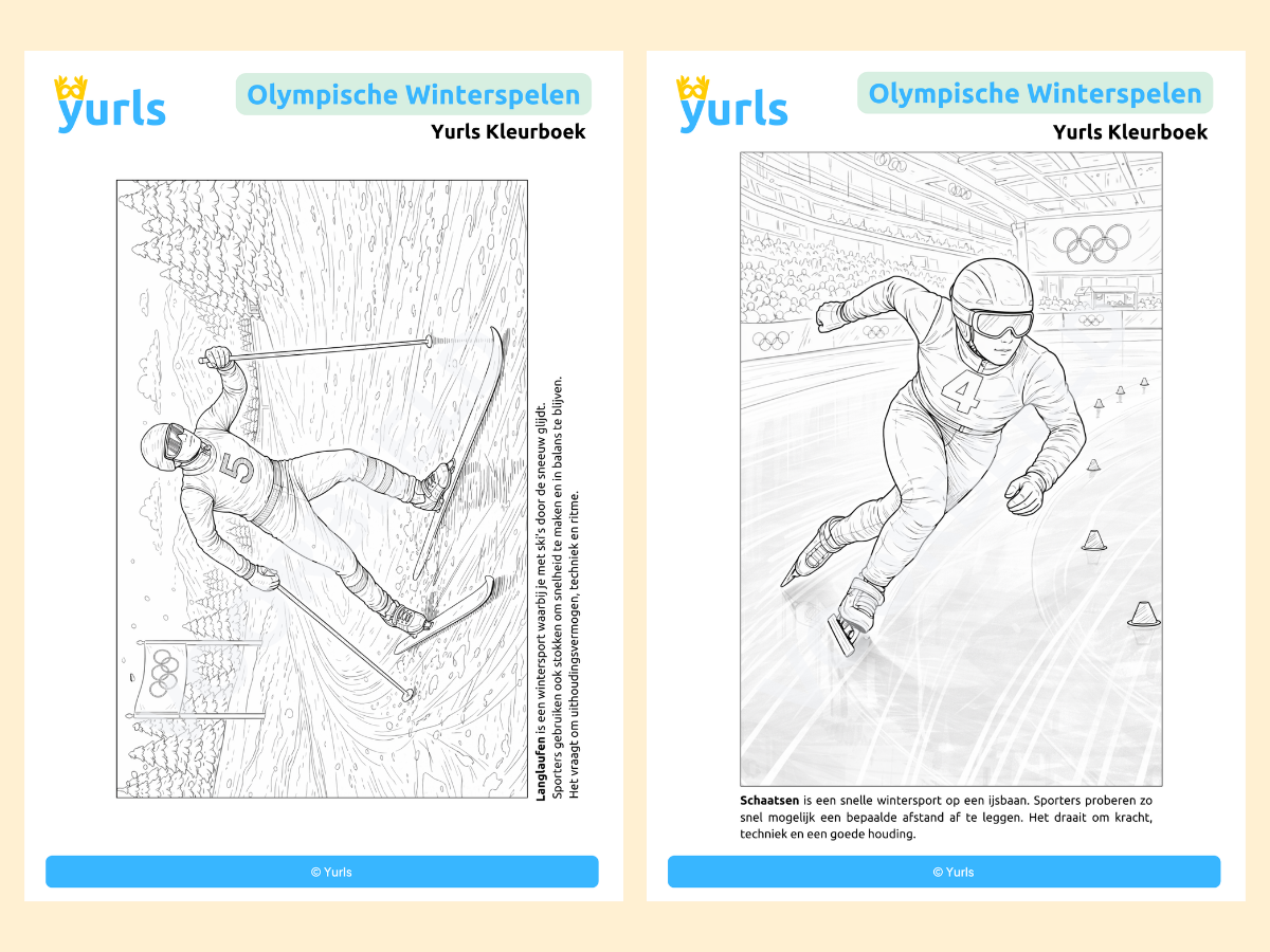 Kleurboek Winterspelen – kleurplaten Olympische Winterspelen