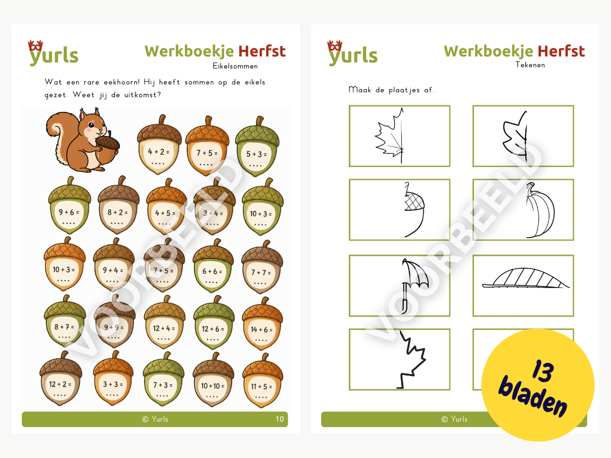 Werkboekje Herfst – werkbladen voor groep 3