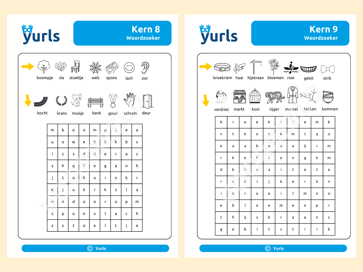 Woordzoekers Kern 1 t/m 11 – woordzoekers voor groep 3