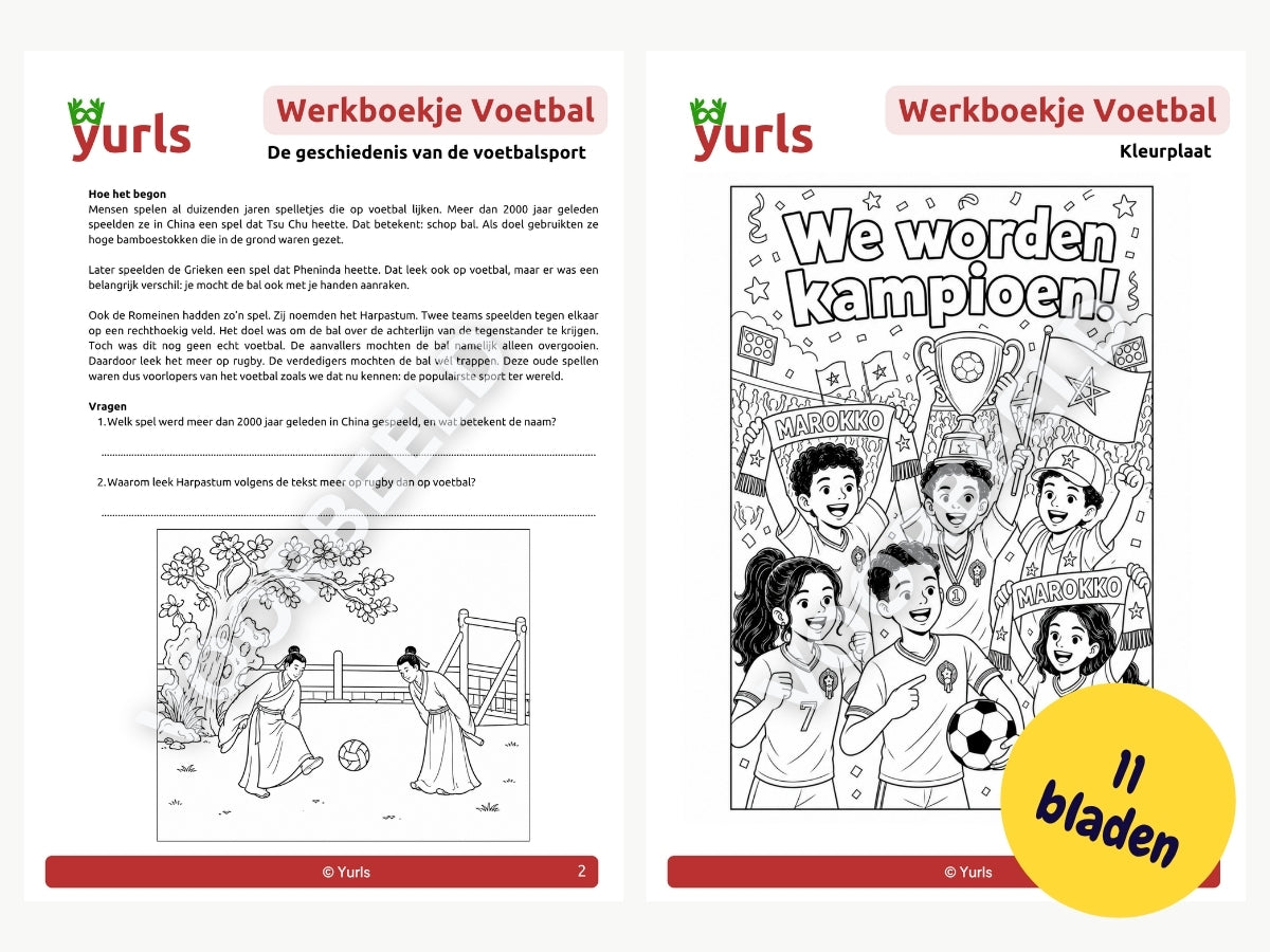 Werkboekje Voetbal Marokko editie – werkbladen voor groep 6/7/8