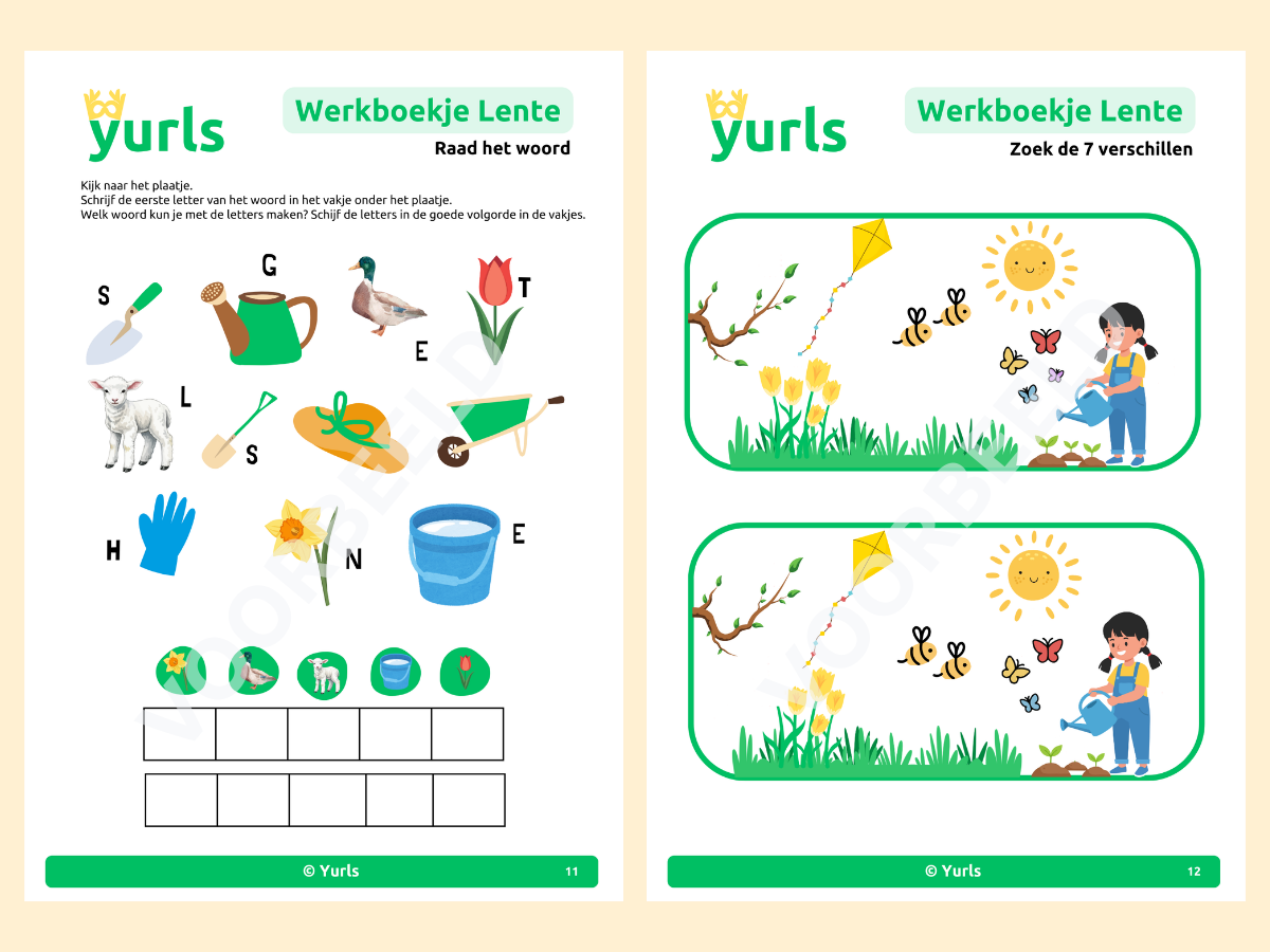 Werkboekje Lente – werkbladen voor groep 3