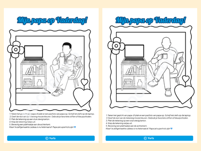 Mijn papa op Vaderdag – kleurplaten voor groep 3 t/m 8