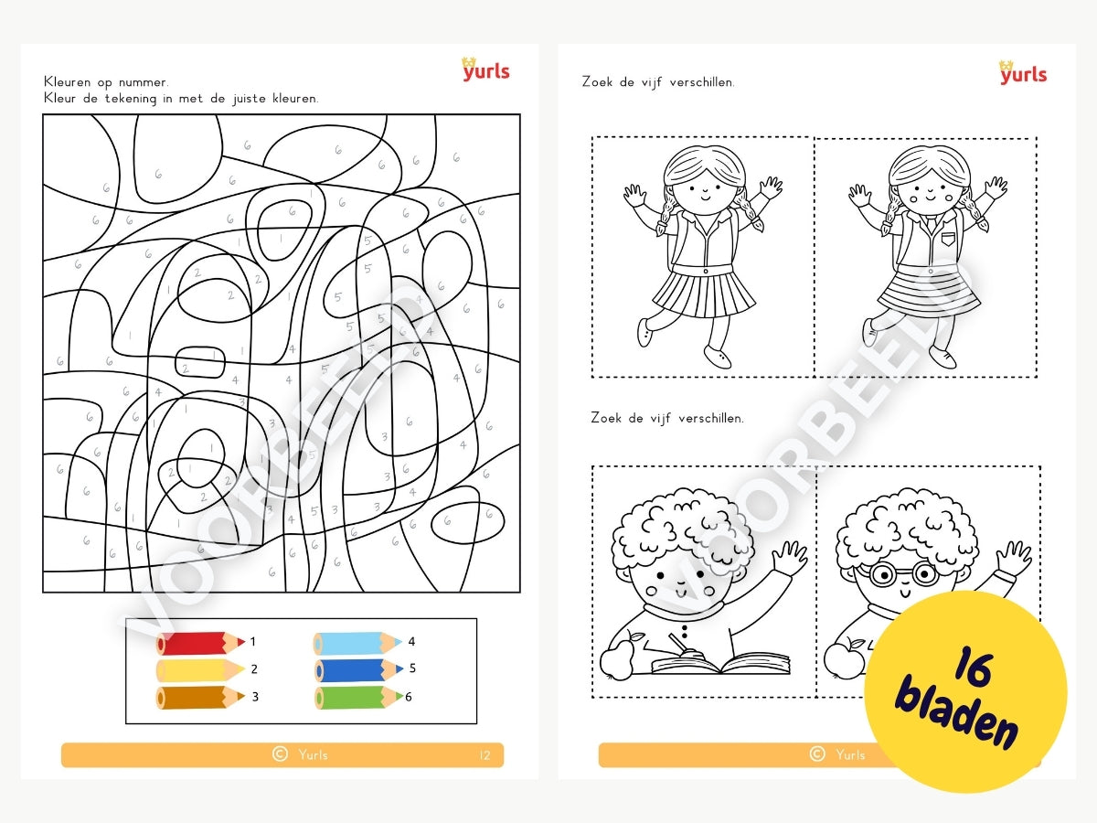 Werkboekje School – werkbladen voor groep 1/2
