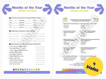 Werkboekje Engels – Months of the Year