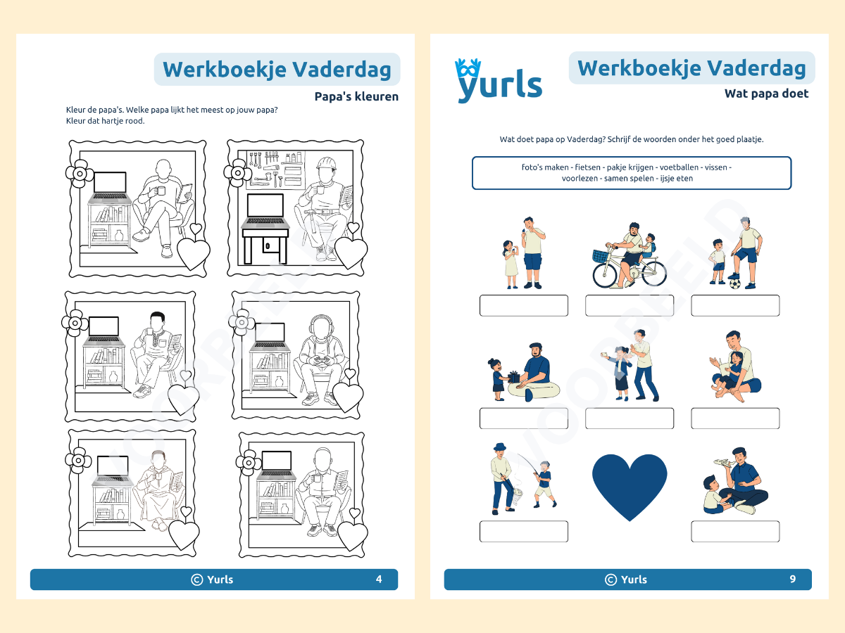 Werkboekje Vaderdag – werkbladen voor groep 3