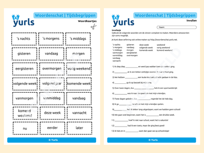 Woordenschat | Tijdsbegrippen – werkbladen voor groep 4/5