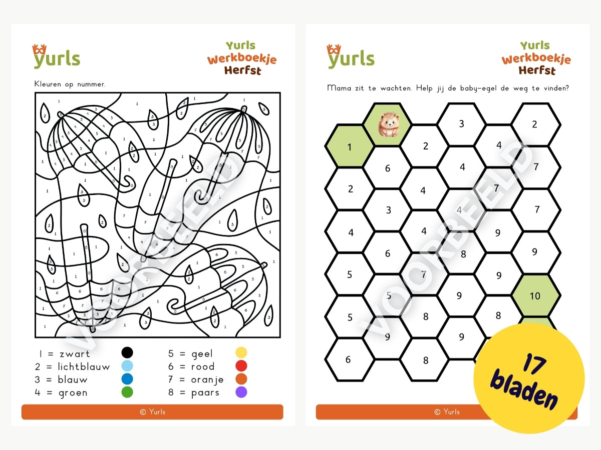 Werkboekje Herfst – werkbladen voor groep 1/2