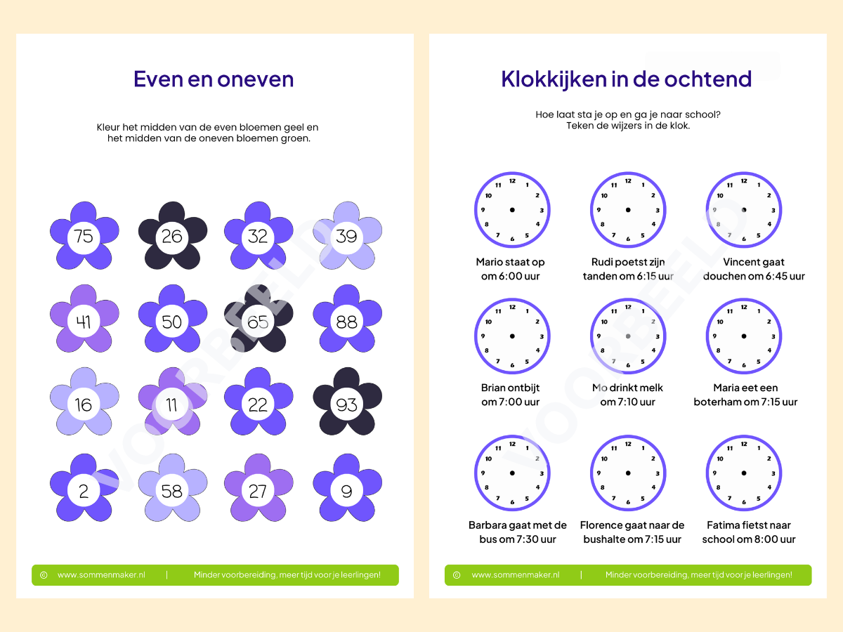 Rekenboekje – werkbladen voor groep 4