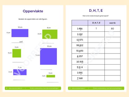 Rekenboekje – werkbladen voor groep 6