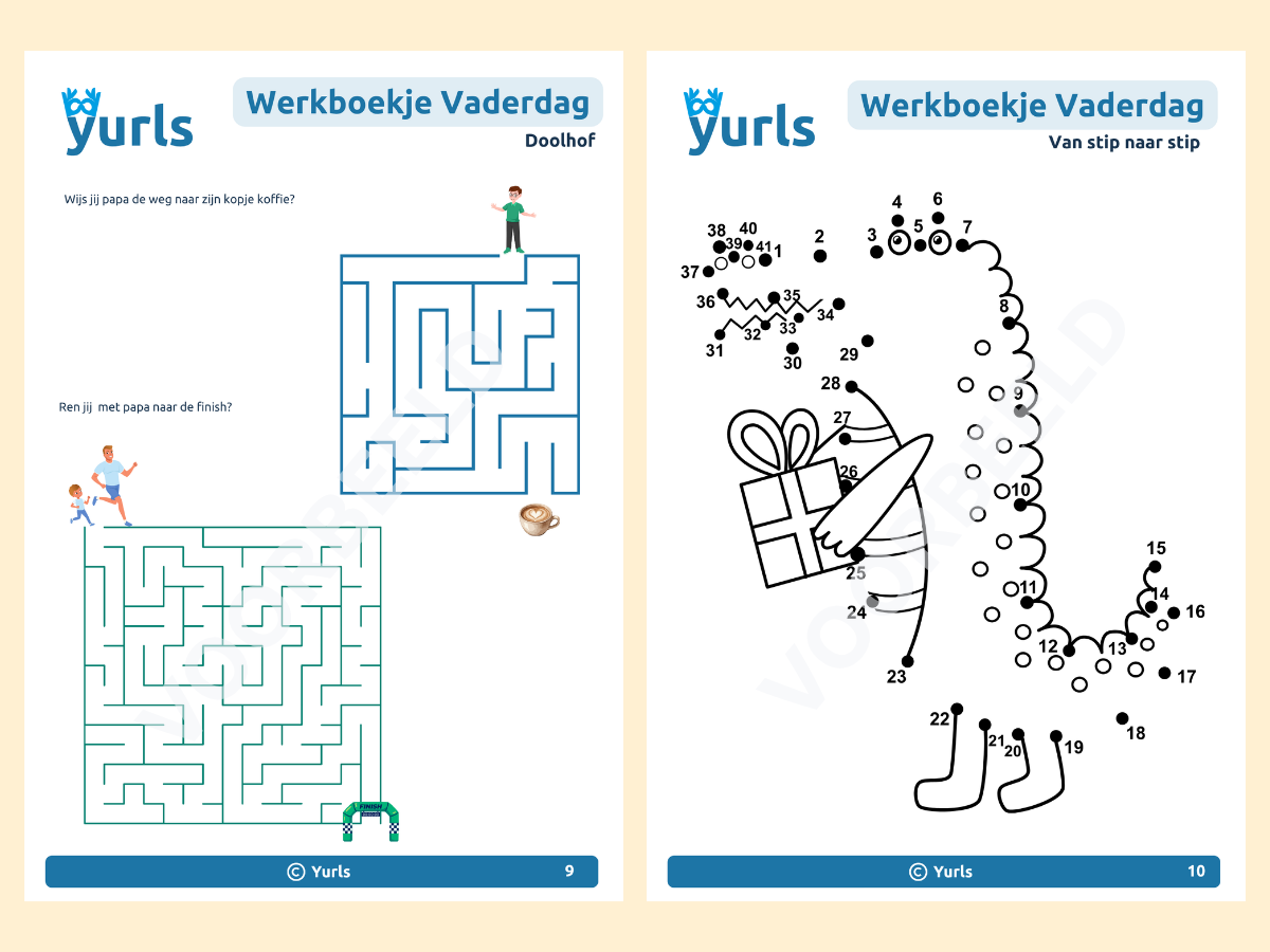 Werkboekje Vaderdag – werkbladen voor groep 1/2