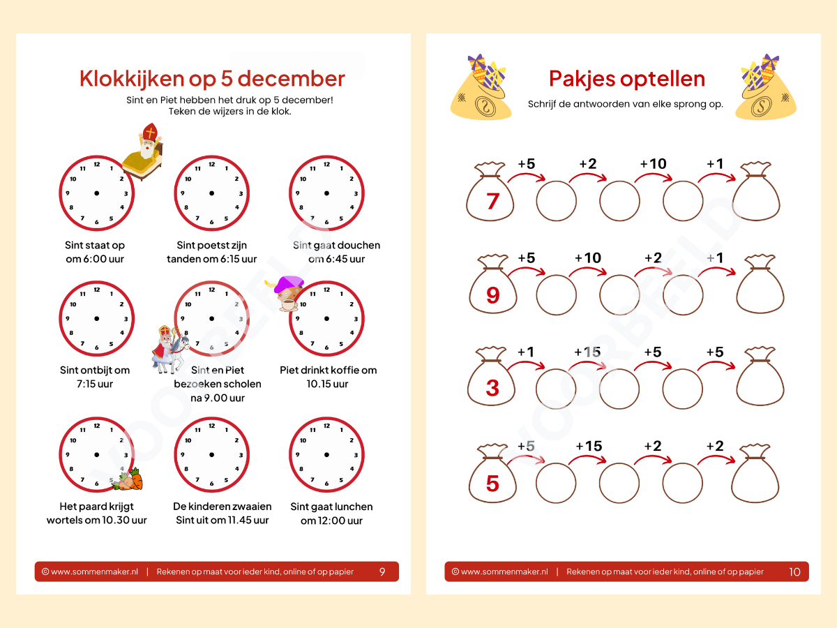Rekenboekje Sinterklaas – werkbladen voor groep 4