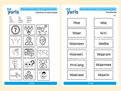 Woordenschat | Vraagwoorden – werkbladen voor groep 4/5