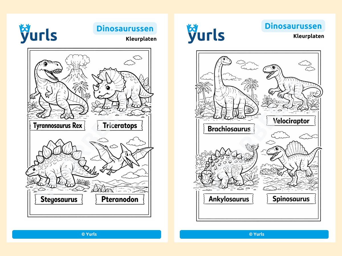 Kleurplaten Dinosaurussen – voor groep 3 t/m 8
