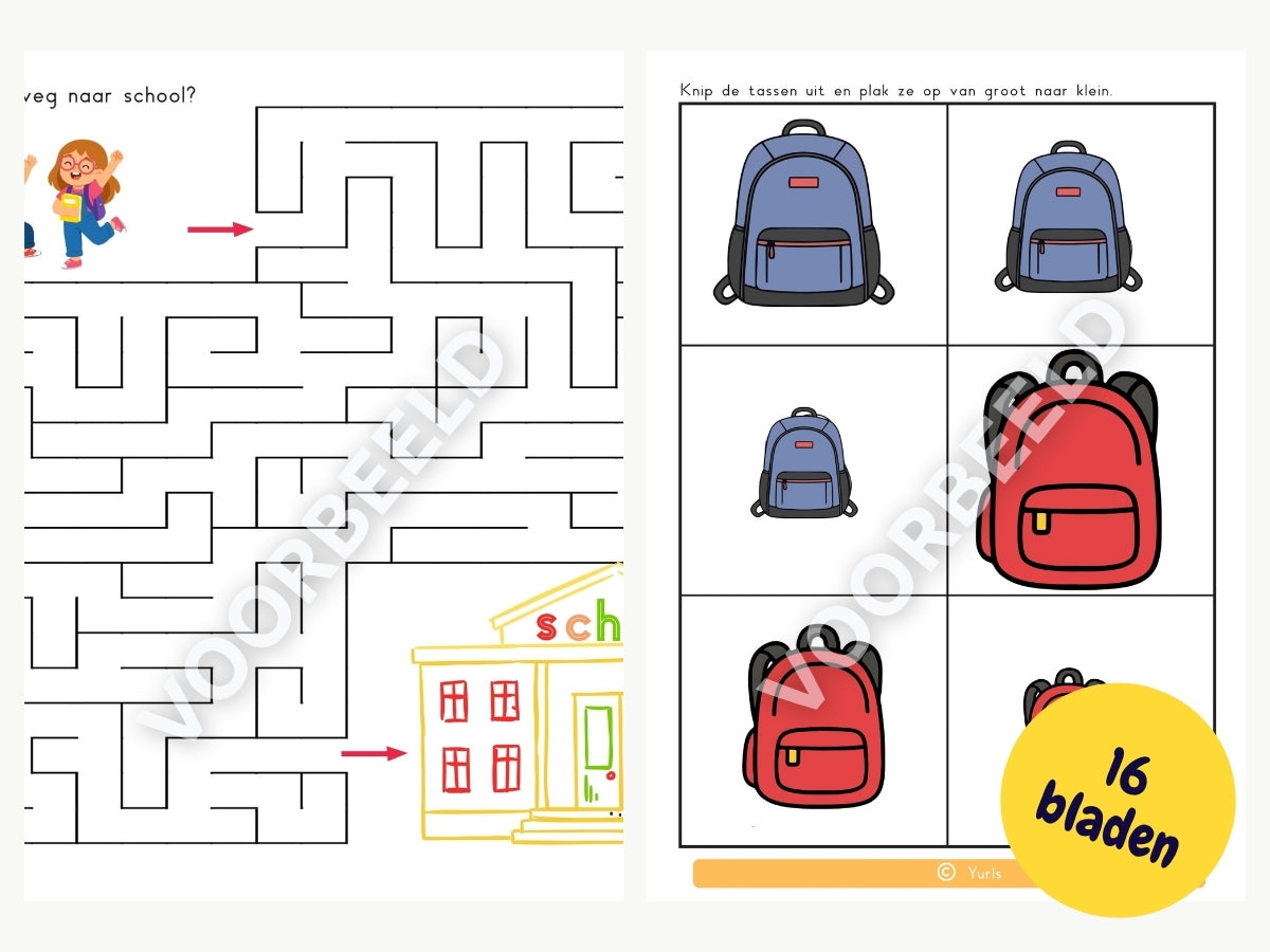 Werkboekje School – werkbladen voor groep 1/2