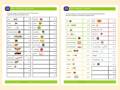 Meten centimeters – werkbladen voor groep 1 t/m 5