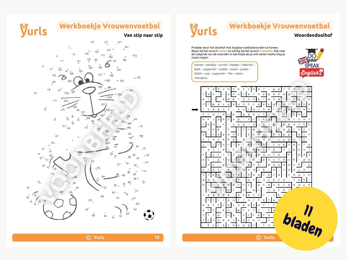 Werkboekje Vrouwenvoetbal – werkbladen voor groep 6/7/8