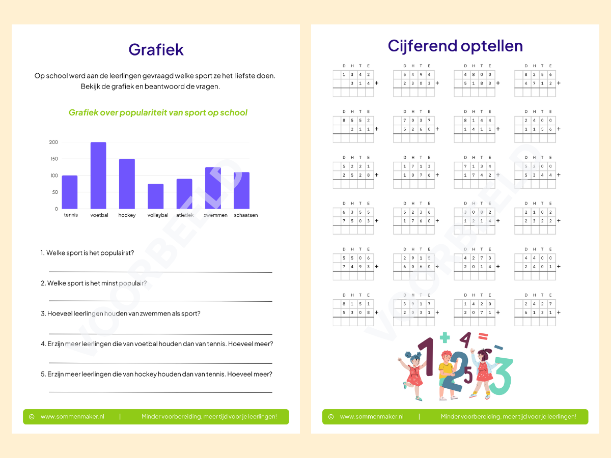 Rekenboekje – werkbladen voor groep 6