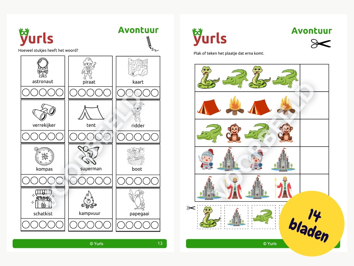 Werkboekje Avontuur – werkbladen voor groep 1/2