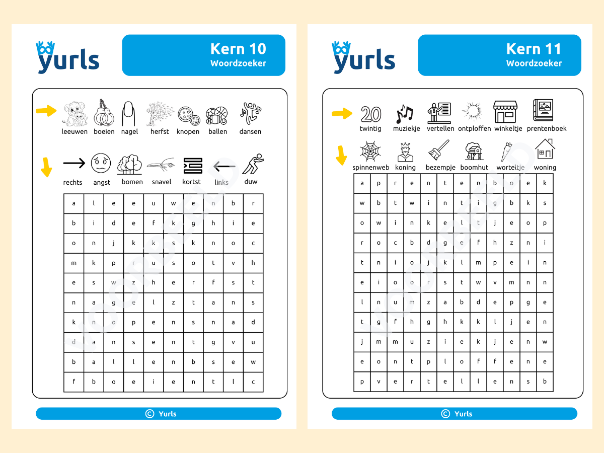 Woordzoekers Kern 1 t/m 11 – woordzoekers voor groep 3