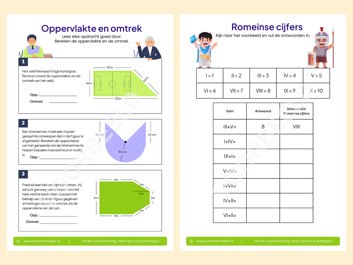Rekenboekje – werkbladen voor groep 7/8