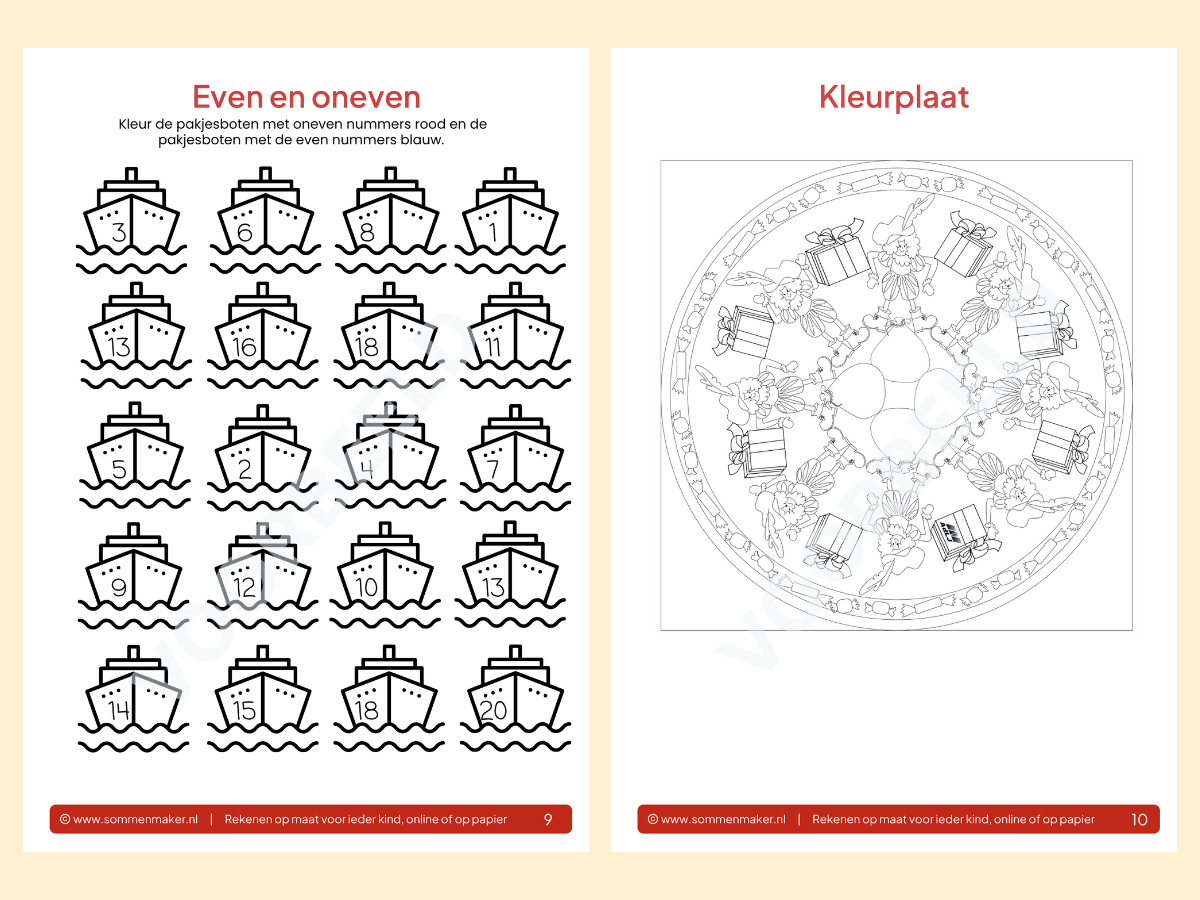 Rekenboekje Sinterklaas – werkbladen voor groep 3