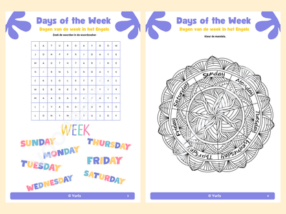Werkboekje Engels – Days of the week