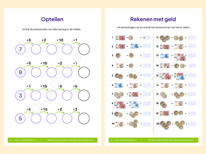 Rekenboekje – werkbladen voor groep 4