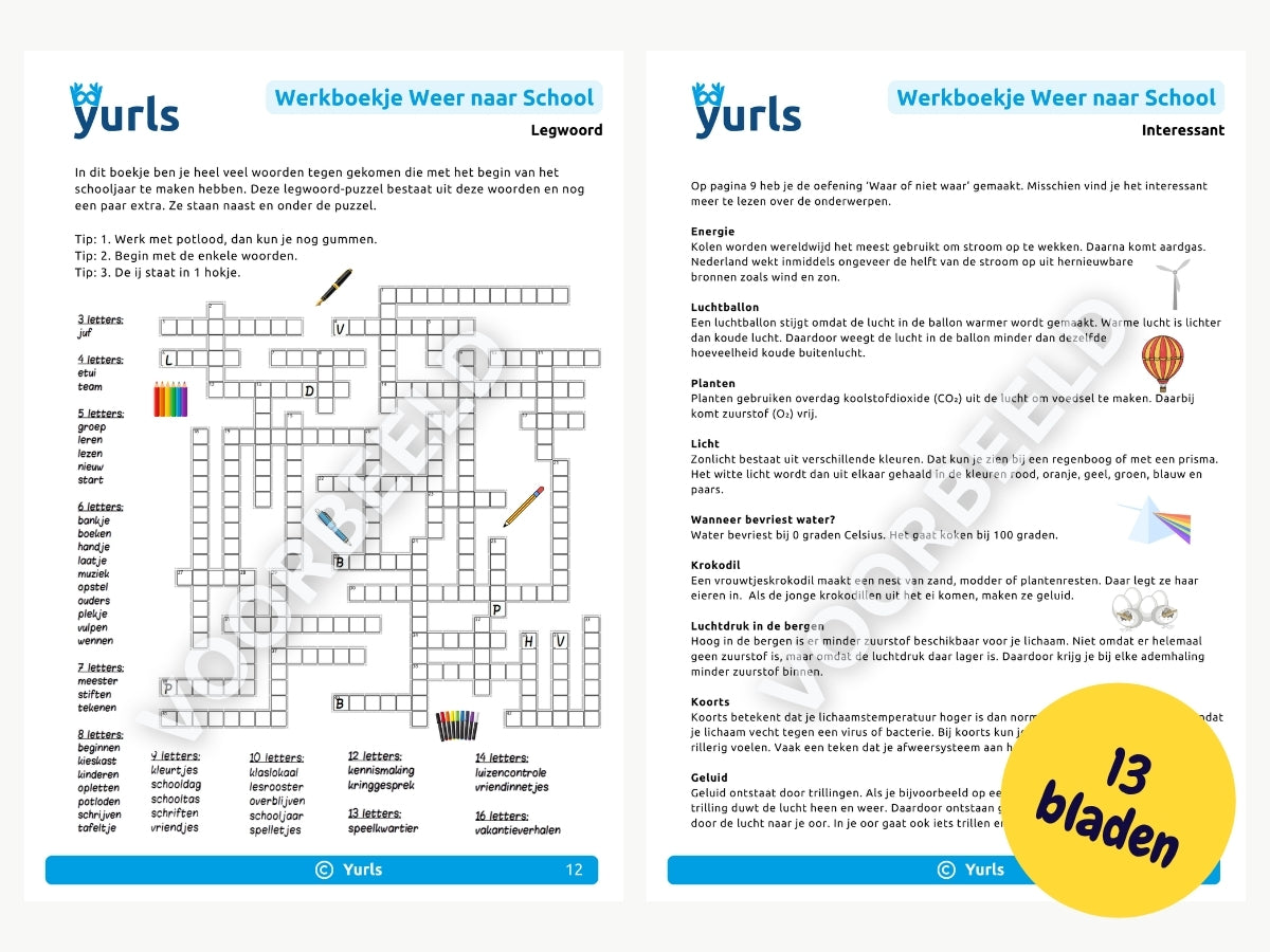 Werkboekje Weer naar School – werkbladen voor groep 8