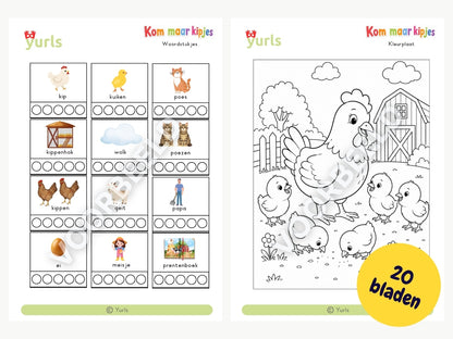 Werkboekje Kom maar, kipjes! – werkbladen voor groep 1/2