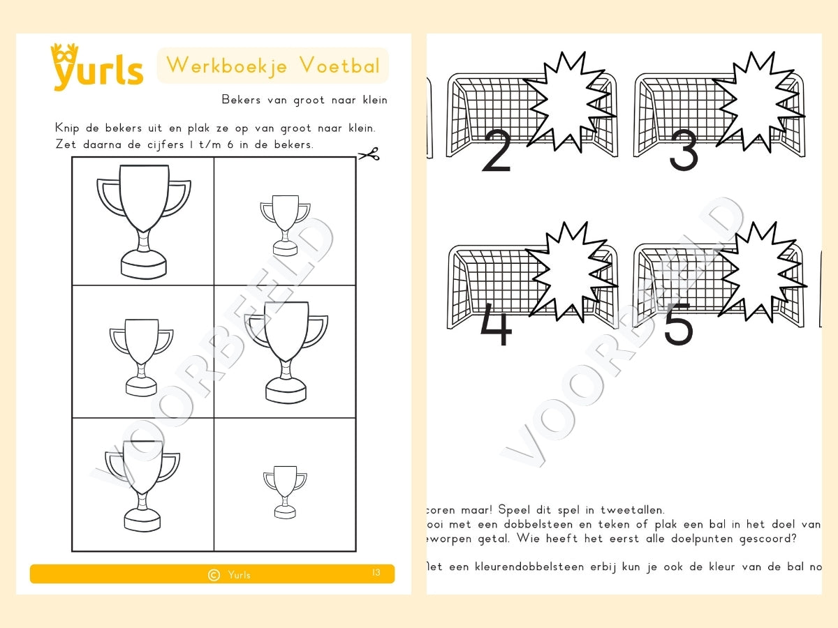 Werkboekje Voetbal – werkbladen voor groep 1/2