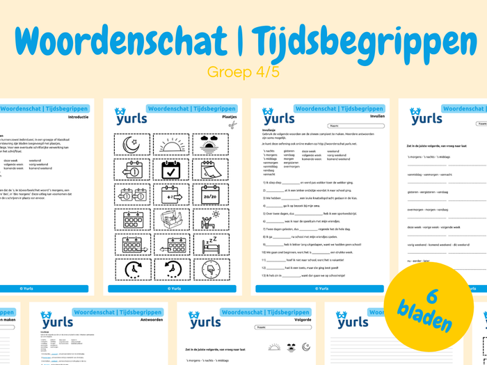 Woordenschat | Tijdsbegrippen – werkbladen voor groep 4/5