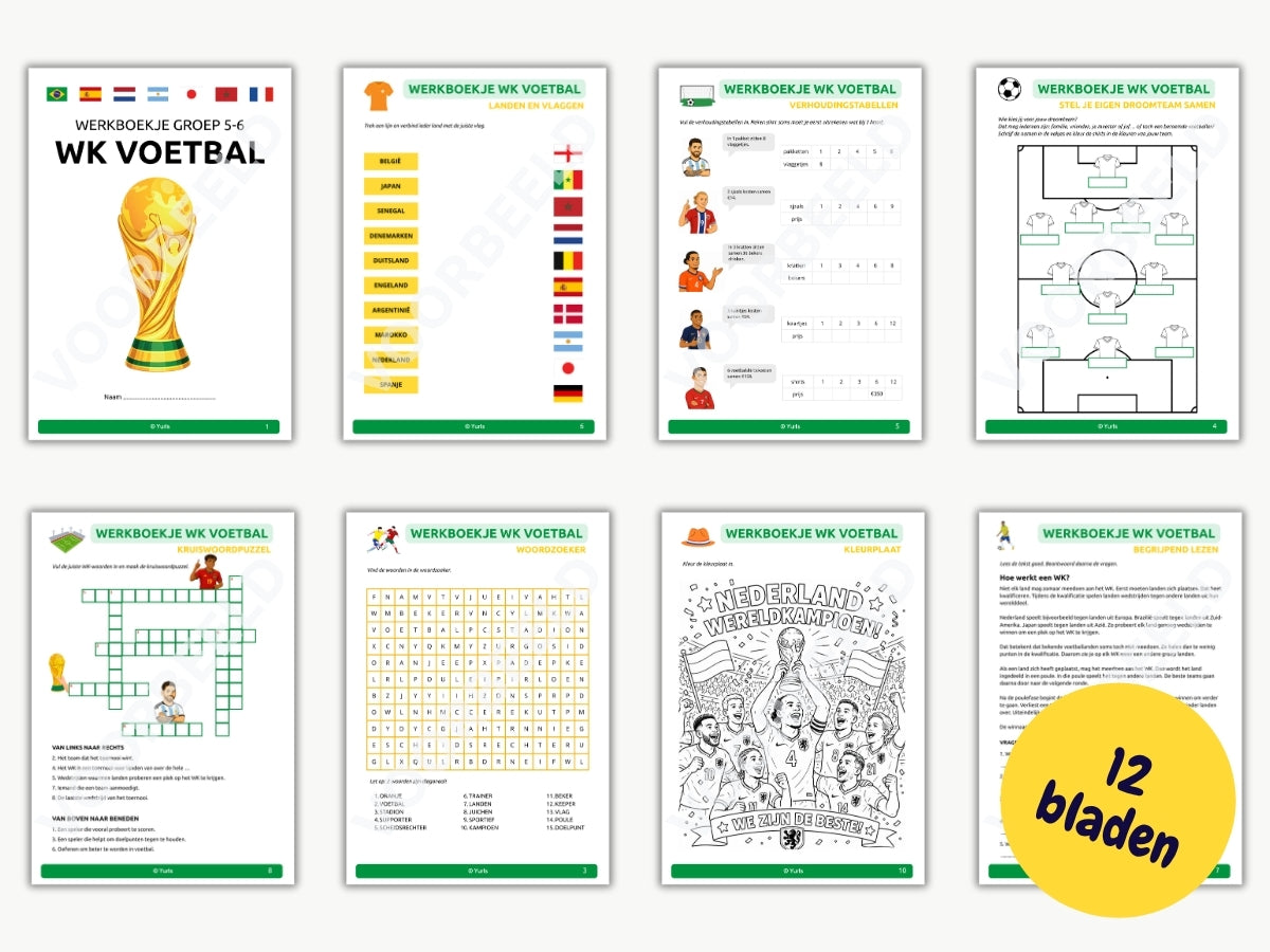 Werkboekje WK Voetbal – werkbladen voor groep 5/6